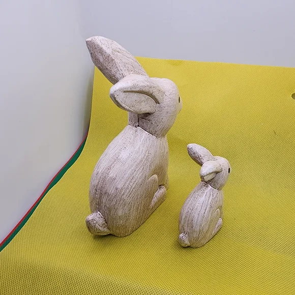 Charming Tan Rabbit Figurines - Picture 3 of 4